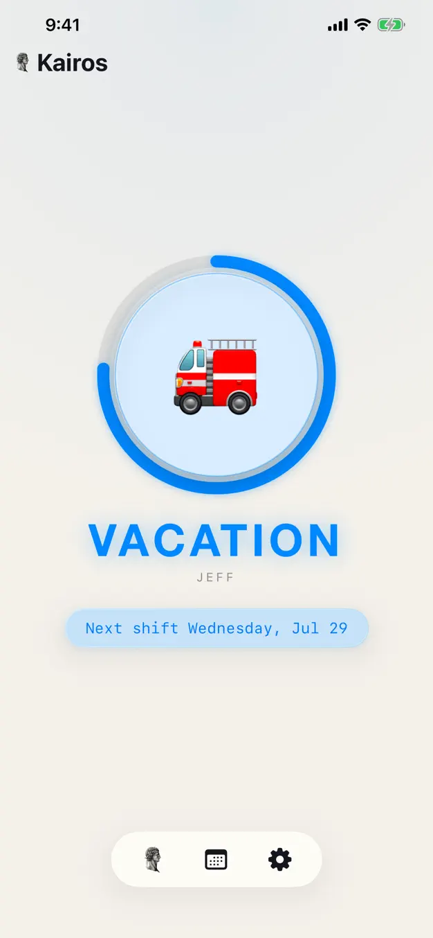 Kairos vacation override screen